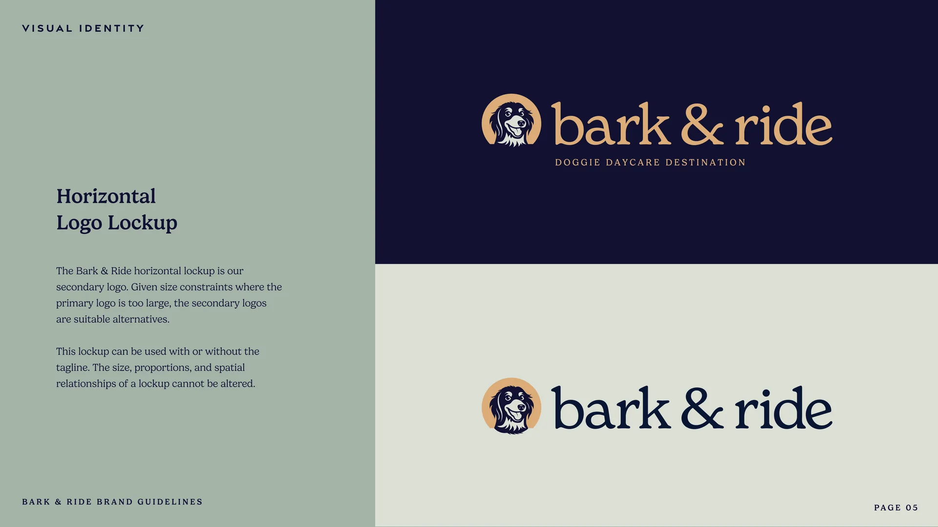 The horizontal lockup, the crest beside the wordmark