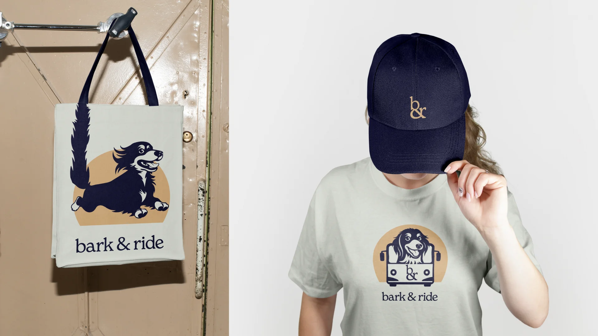 The navy hoodie with the crest, beside the monogram phone case