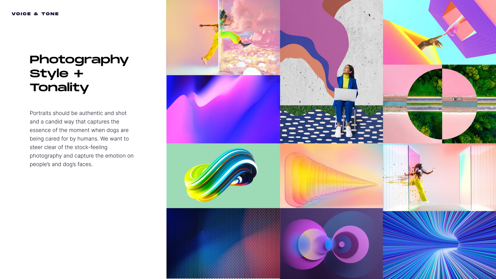 Photography style and tonality: a grid of iridescent, saturated frames