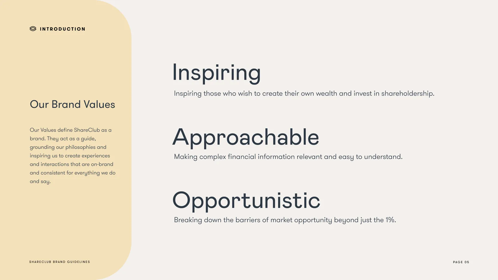 Our Brand Values: Inspiring, Approachable, Opportunistic