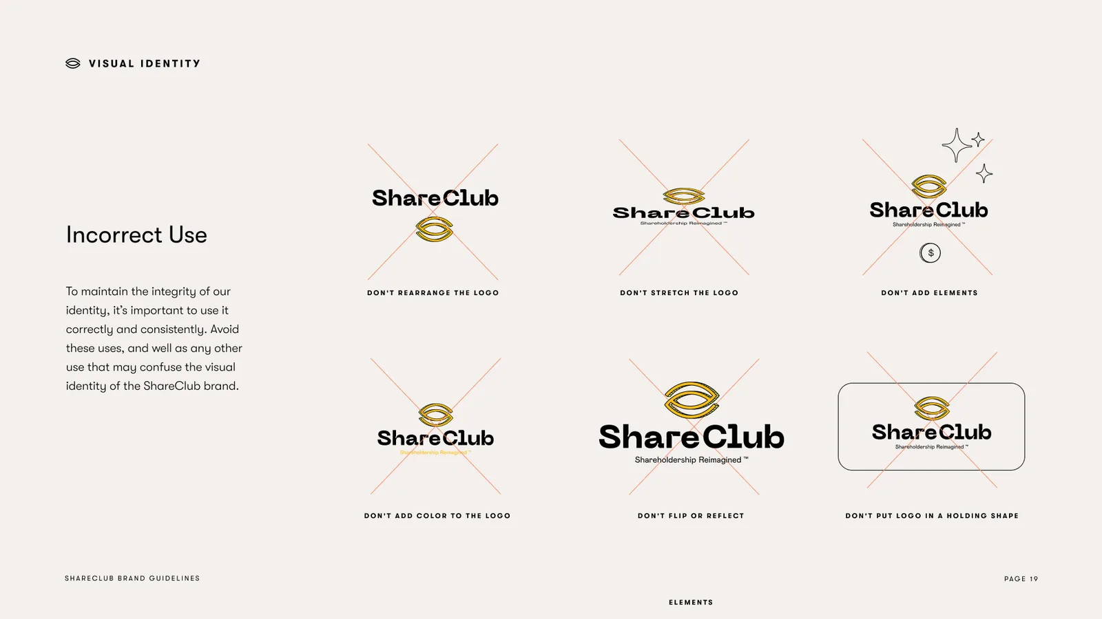 Incorrect use: six things not to do with the ShareClub logo